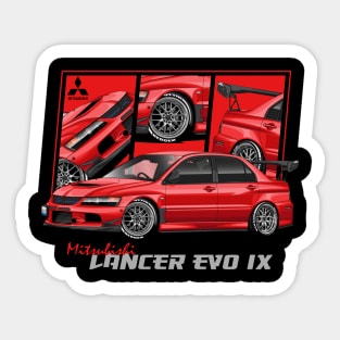 Mitsubishi Lancer evolution evo 9 Red, JDM Sticker